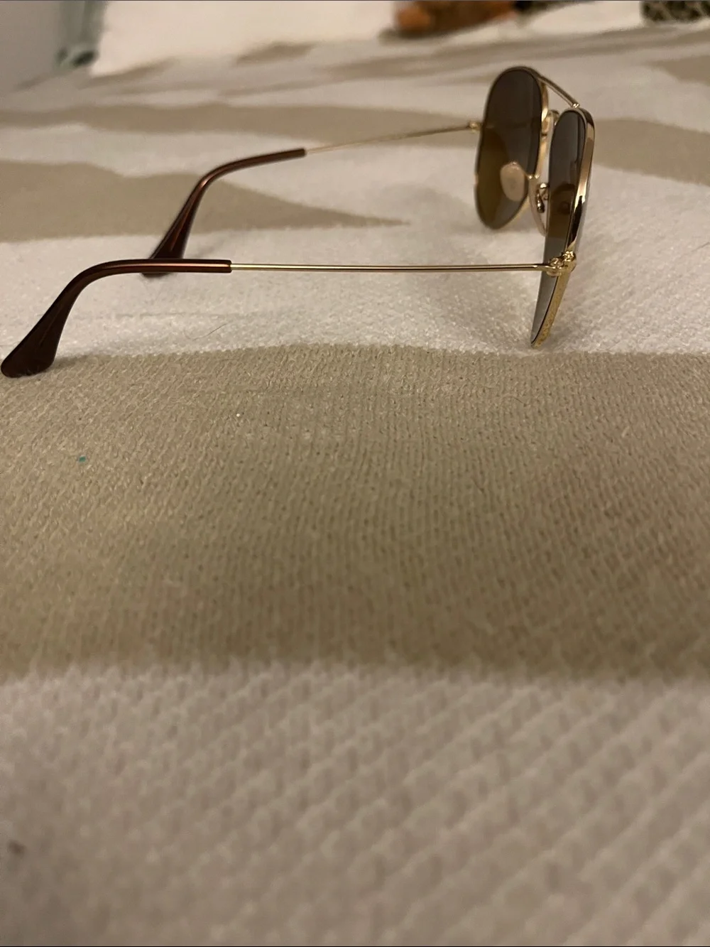 Ray-Ban Gold Frame Sunglasses with Brown Gradient Lenses